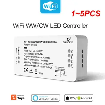 1~5KS Tuya Wifi LED Barva Regulátor Teploty 36V DC 2.4 G RF Bezdrátové Dálkové Stmívání Přepínač 2CH*5A WW CW CCT Regulátor WT1