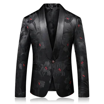 2023 Pánské Slim Fit korejské Edition Flower Oblek High-End Šaty Pánské Svatební Kabát