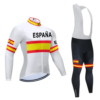 ESPANA Tým Cyklistický Dres Muži 2023 Ropa Ciclismo Hombre Podzimní Cyklistický Dres Oblek Mallots Ciclismo Hombre Fietskleding Heren