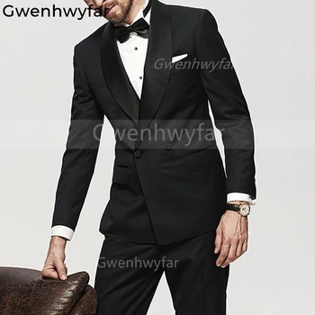Gwenhwyfar 2022 Slim fit Pánské Obleky 2 Ks Formální Svatební Ženich Smokingy Mužské Módní Oblečení Bunda s Kalhoty