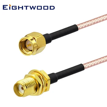 Eightwood RF Koaxiální Kabel Montáž SMA Bulkhead Jack Samice SMA Male Plug Rovný Konektor pro Koaxiální Kabel RG316 60cm