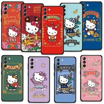 Telefon Pouzdro Pro Samsung Galaxy S22 S21 S20 Plus S10 S7 S8 S9 S10e Ultra FE Hrana Silikonové Shell Hello Kitty Japonsko Kočka