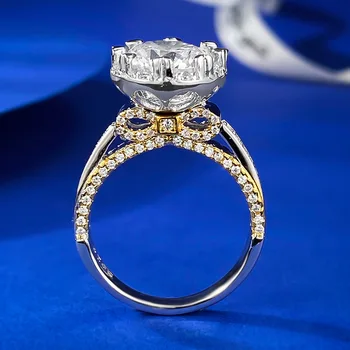 2023 Nové Originální 3ct Kulatý Řez Laboratoře, Diamantové Prsteny pro Ženy 925 Mincovní Stříbro Zásnubní Prsten Strany Jemné Šperky Dárek