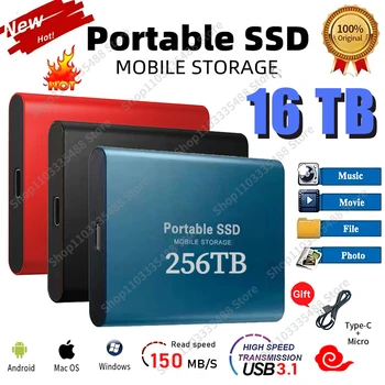 Originální Externí Pevný Disk 1TB 2TB Přenosný SSD vysokorychlostní Solid State Disk USB 3.1 Pevný Disk hmotnost kapacitou Pro Notebook/Desktop