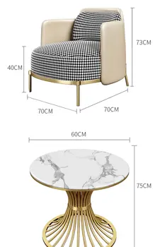 Světlo luxusní moderní vyjednávání, malý kulatý stůl jednání, stůl a čtyři židle kombinace