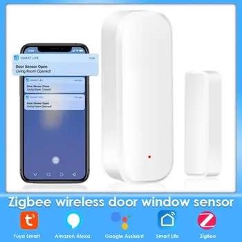 Tuya Smart, ZigBee Dveře, Okenní Kontakt Čidlo, Bezdrátové Dveřní Detektor Otevření/Zavření APP Remote Alarm Práce S Alexa Google Domov