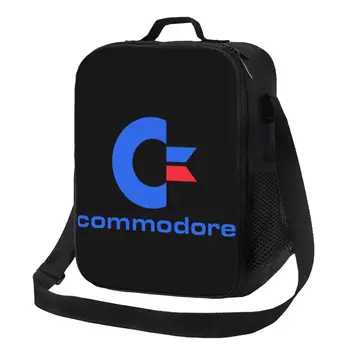 Commodore 64 Izolované Oběd Tašky pro Ženy, C64, Amiga Počítače Resuable Tepelné Chladnější Jídlo Bento Box Školy
