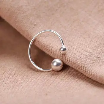 Jednoduchý Design Stříbrná Barva Korálek Míč, Prsteny pro Ženy, Svatební Šperky korejské Dvojité Koule Kloubu Nastavitelný Prsten 2022 Nové