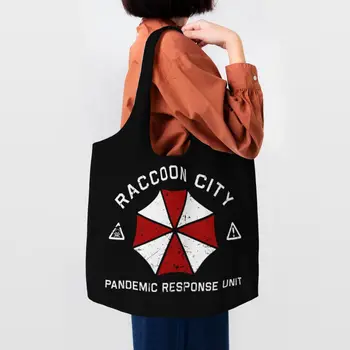 Deštník Korporace Corp Nákupní Plátěnou Tašku Ženy, Odolné, Velká Kapacita S Potravinami Raccoon City Shopper Tote Tašky Kabelky