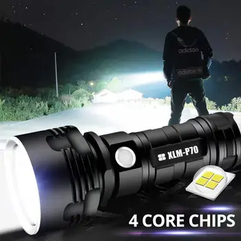 Silné Světlo LED Svítilna XHP70.2 XHP50.2 Venkovní LED High Power USB Dobíjecí 26650 Ultra Světlé Hliníkové Slitiny Baterku