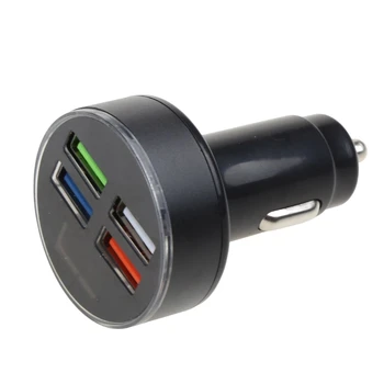 USB Auto 15.5 W 4-Port USB Auto Adaptér s LED Voltmetr pro Smartphone Navigace