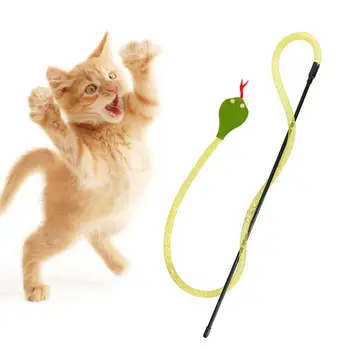 Zářivě Barevné Hračka pro Kočky Realistické Hadí Design Škádlení Hůl Bite-odolná Hračka pro Kočky pro Nudu Úlevu Nekonečné Zábavné Vtipné Kočka