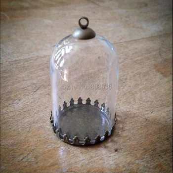 20 ks 38 * 25 mm sklo krytí malou láhev bronzové základny kryt bronzový sada může být použita pro parfém esenciální olej šperky přívěšek