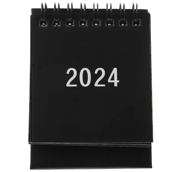 2024 Mini Stolní Kalendář Jednoduchý Desktop Planner (Morandi Černý) (20239-202412) Malé