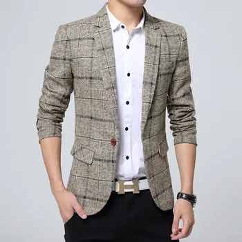Lin1057-Slim-fit business profesionální oblek ležérní bunda