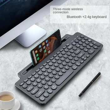 Bezdrátová Bluetooth klávesnice 3 V 1 2.4 G Bluetooth Se Slotem Inteligentní Touchpad Klávesnice Pro MobilephoneTablet Počítač