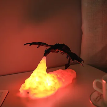 3D Tištěné Fire Dragon Noční Světlo,USB Dobíjecí LED Světlo,Stolní Lampa pro Domácí Ložnice E-sport Decora,jako Děti,Dospělé Dárky