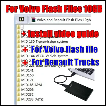 10 GB Flash Soubory pro Volvo Trucks a Renault Trucks Nejnovější Flash Soubory 10GB s Install Video Průvodce Poslat HDD