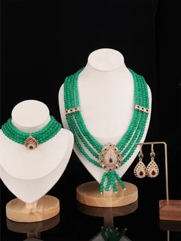 Klasické Ruční Pearl Náhrdelník Náušnice Náramek třídílné Dámské Svatební Šaty Ozdobné Šperky Set