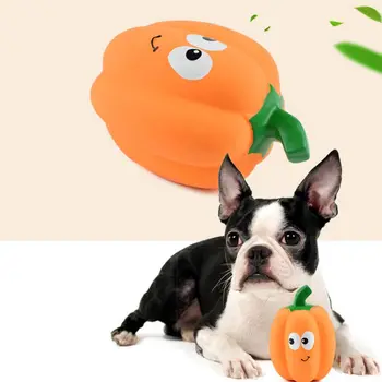 Halloween Dýně Psa Žvýkat Hračka Guma Dog Molární Hračka Pro Agresivní Chewers Pískací Štěně Interaktivní Hračka Pet Příslušenství
