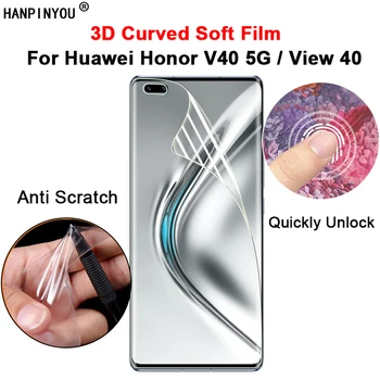 Pro Huawei Honor V40 5G / 40 Zobrazení 3D Zakřivené Jasné, Měkké PET Plné Krytí Film Rychle Unlock Screen Protector-Není Tvrzeného Skla