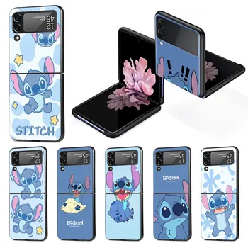 Disney Lilo a Stitch pro Samsung Galaxy Z Flip 3 4 5G Případě Flip4 Flip3 Černý Tvrdá PC Skořepina Zflip3 Zflip4 Ochranné Telefon Pokrytí