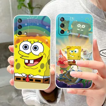 Vymazat Telefon Případ Pro OPPO A97 A98 A96 A94 A95 A93 A92S A74 A72 A57 A54 A55 A53 A32 4G 5G Případě Šťastný S-SpongeBob S-SquarePants