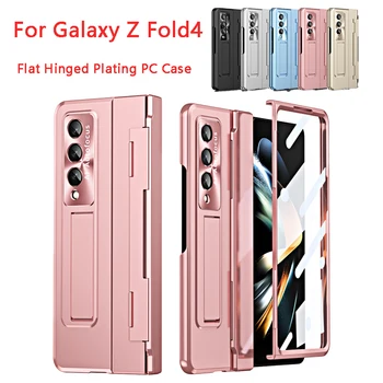 Pro Samsung Galaxy Z Fold 4 3 5G Pouzdro Podporuje Bezdrátové Nabíjení, Jednoduchý Plochý Závěsné Pokovování PC Kryt pro Fold4 Fold3 Těžké