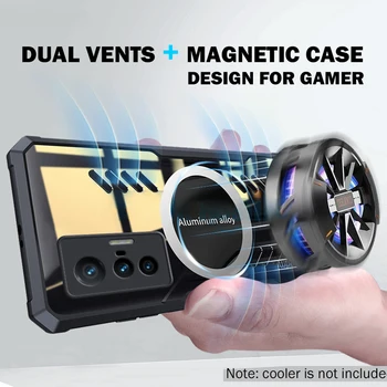 Rzants Pouzdro pro VIVO X70 5G Odvod Tepla Grafenu Magnetický Kryt Bezdrátové Tenký Tenký Telefon Pouzdro Pro Gamer