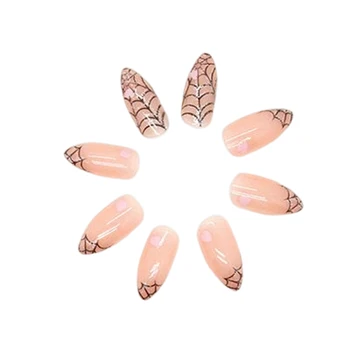 Francouzské Růžové Tipy Mandlový Falešné Nehty Lehké Odolné umělé Nehty pro Nail Art Dekorace