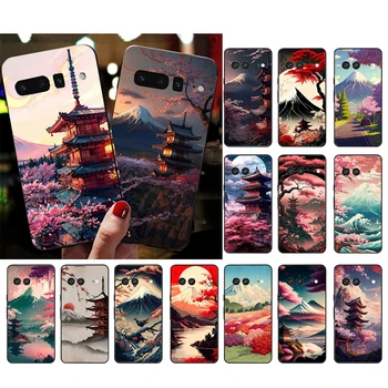 Japonské Hoře Fuji Krajina Telefon Pouzdro Pro Google Pixel 8 7 Pro, 7A, 6A 7 6 Pro 5A 4A 3A Pixel 4 XL Pixelů 5 6 4 3 3A XL