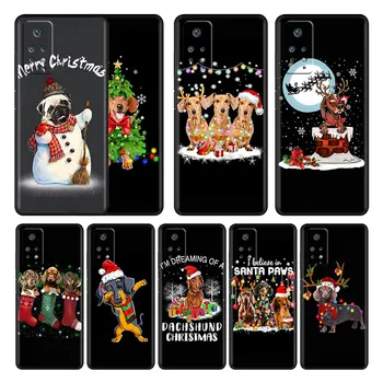 Veselé Vánoční Strom Pes Telefon Pouzdro Pro Xiaomi Redmi Poznámka 11T 11S 11 10 8 Pro 9 9S 9T 8T pro Mi 10 8 9A, 9C, 10C, K40, K50 Kryt