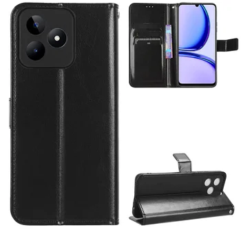 Pro OPPO Realme C51 Case Kryt Luxusní Flip PU Kožená Peněženka na Krk Stojan Pouzdro Pro OPPO Realme C51 Telefon Tašky