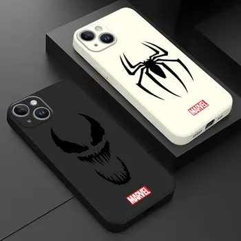 Měkké Kapaliny Zpět Pouzdro pro Apple iPhone 15 Pro Max 12 11 7 6S Plus 13 Mini SE 14 Pro Max XR XS X 8 Marvel Spiderman Venom Coque