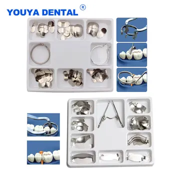 100ks/box Dental Sekční Matrice Tvarované Kovové Matrice Systém Full kit pro Zuby Náhradní Ring Spring Clip Zubař Nástroje