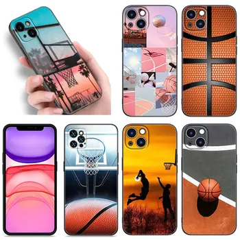 Basketbalový Koš Telefon Pouzdro Pro Apple iPhone 12 13 Mini 11 14 Pro XS Max 6S 6 7 8 Plus 5S X XR SE roku 2020 2022 Měkký Černý Kryt