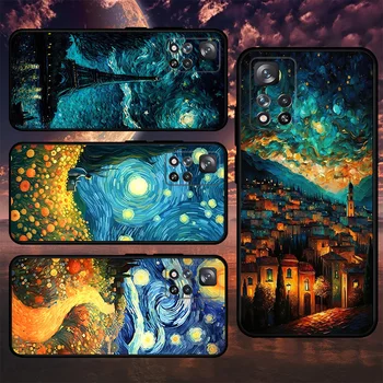 Van Gogh Starry Sky Plakát Telefon Pouzdro Pro Xiaomi Redmi Note 10 11 12 Pro 9 8 10C K40, 9A, 9C k50 Gaming Silikonový ochranný Kryt