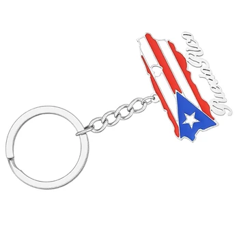 Unikátní Puerto Rico Mapě Klíčenka Módní Přívěsek Phonechain Příslušenství