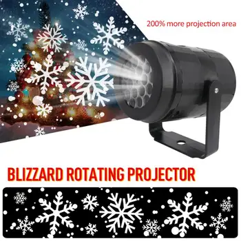 Projektor Noční Světlo Sněhová Vločka Projektor Venkovní Projekční Lampa 360° Rotační Domů Na Vánoce Festivaly, Party Dekorace