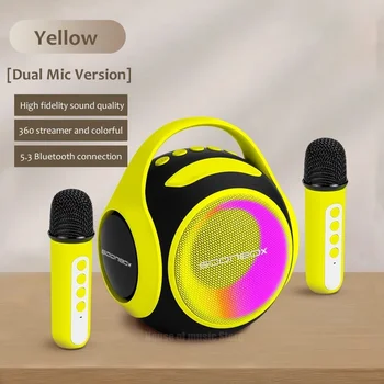 S5100 Přenosné Děti, Venkovní Párty, Ruční Karaoke Bezdrátový K-píseň Bluetooth Reproduktory S Mini Mic TWS Šokující Stereo