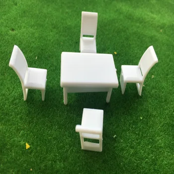 10sets 1/50 Miniaturní Kuchyň Jídelní Stůl, Židle Model DIY Domeček pro panenky Diorama Uspořádání Architektonické Jídelní Hru Hračky