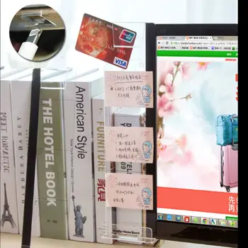 Kreativní Akryl Sledovat Zprávy Memo Deska pro Sticky Note Transparentní vizitky Stolní Plastový Držák na Psací potřeby Pro Kancelář