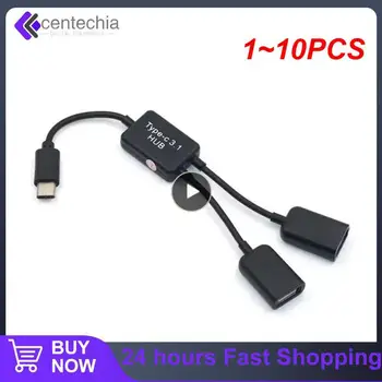 1~10KS Micro USB / Typ C 2 OTG Dual Port HUB Kabel Y Splitter Micro-USB Typ-C Adaptér Converter pro Android Tablet Myši