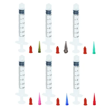 3 ml injekční Stříkačky Plastové Zúžené, Tupé Špičky+Cap Výdej Balení 10