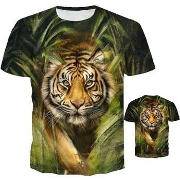 Nové Muže a Ženy, Unisex 3D Tygr Tisk Krátký Rukáv T-Shirt Hip Hop Pár Tričko Topy Plus Velikost