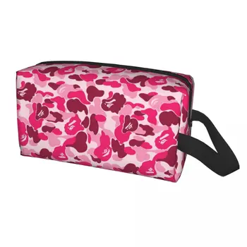 Růžová Kamufláž Camo Make-Up Bag Ženy, Cestovní Kosmetické Organizátor Kawaii Skladování Toaletní Tašky