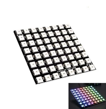 1KS WS2812 8x8 64 LED Matrix LED 5050 RGB Full-Barva Ovladače Černá Deska pro Arduino