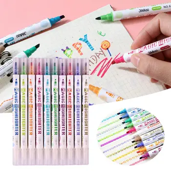 Kancelářské Školní Potřeby Barva Měnící Erasable Magie Fluorescenční Marker Paint Pero Kreslení Nástroje Zvýrazňovač Pero Set