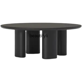 Černá Barva Čtvercový kulatý Čaj Stůl Moderní Minimalistický Mini Obývací Pokoj Strana Tabulky Rozkládací Stůl nábytek do obývacího pokoje