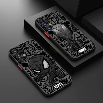 Karikatury Marvel Hrdina Telefon Pouzdro Pro Samsung S23 S24 S22 S21 S20 S9 S10 Plus Ultra Pro 5G Matné Průsvitné Hmoty Kryt